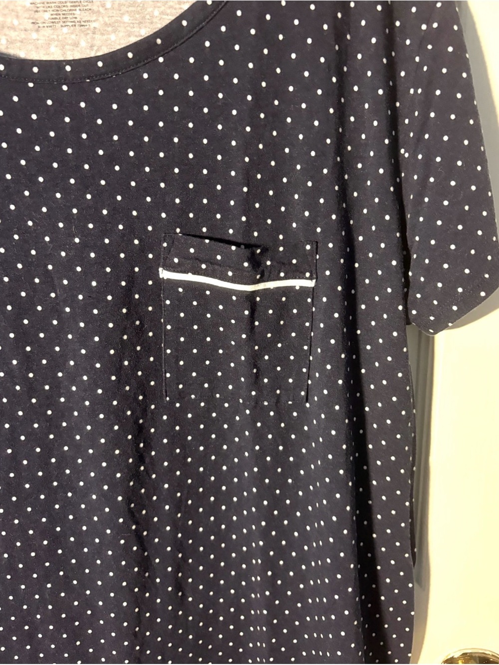 Liz Claiborne Navy with White Polka Dots Night Dress - Picture 2 of 6